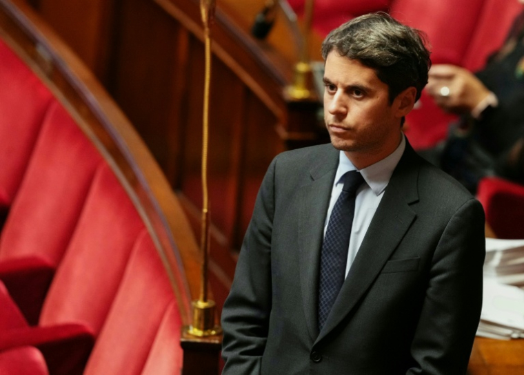 Le président du groupe Ensemble Pour la République, Gabriel Attal, à l'Assemblée nationale, le 16 décembre 2025 à Paris  ( AFP / Dimitar DILKOFF )