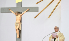 Le pape Léon XIV célèbre une messe de plein air à Kilamba, en Angola, le 19 avril 2026 ( AFP / Alberto PIZZOLI )