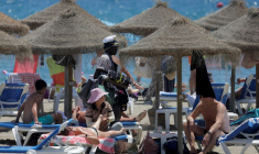 Vue sur une plage à Marbella, Espagne