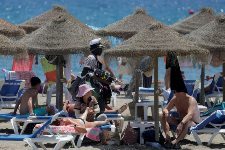Vue sur une plage à Marbella, Espagne