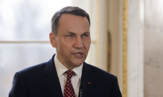 Le ministre polonais des Affaires étrangères, Radoslaw Sikorski, à Varsovie, le 19 novembre 2024 ( AFP / WOJTEK RADWANSKI )