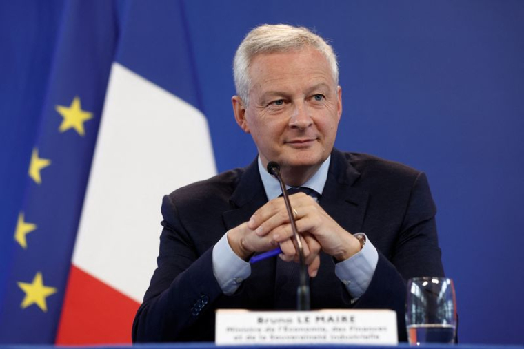 Le ministre français de l'Economie, Bruno Le Maire, lors d'une conférence de presse