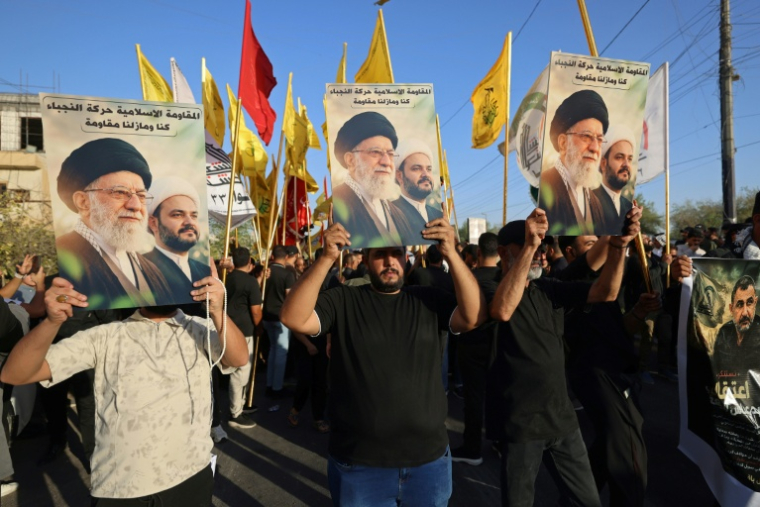 Manifestation pro-iranienne à Bagdad, le 19 août 2026 ( AFP / AHMAD AL-RUBAYE )