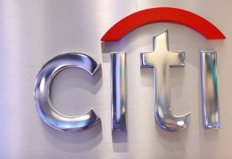 Un panneau au stand de Citigroup sur le parquet de la Bourse de New York