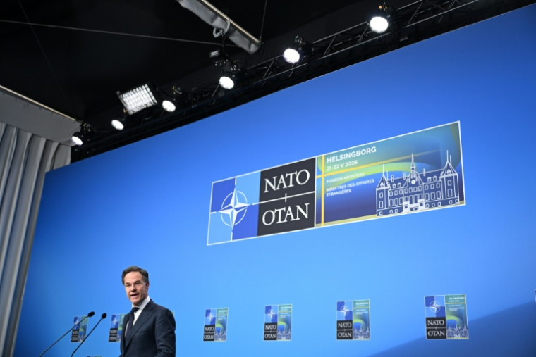 Le secrétaire général de l'Otan Mark Rutte à Helsingborg en Suède le 22 mai 2026 ( AFP / Jonathan Nackstrand )