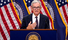 Jerome Powell lors d'une conférence de presse à Washington