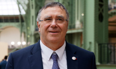 Patrick Pouyanné, à Paris, le 10 février 2025 ( AFP / LUDOVIC MARIN )