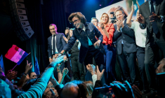 Rachida Dati, candidate LR et MoDem aux municipales à Paris, lors d'un meeting de campagne le 12 mars ( AFP / Bertrand GUAY )