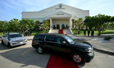 Vue générale du "siège alternatif" de la Présidence de la Colombie, à Barranquilla, le 8 septembre 2026 ( AFP / Luis ACOSTA )