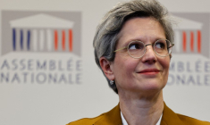 Sandrine Rousseau à Paris, le 14 avril 2023. ( AFP / LUDOVIC MARIN )