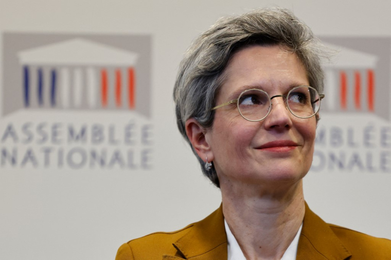 Sandrine Rousseau à Paris, le 14 avril 2023. ( AFP / LUDOVIC MARIN )