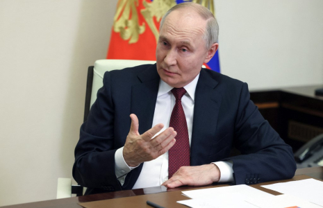Vladimir Poutine à Moscou, en Russie, le 24 février 2025. ( POOL / MIKHAIL METZEL )