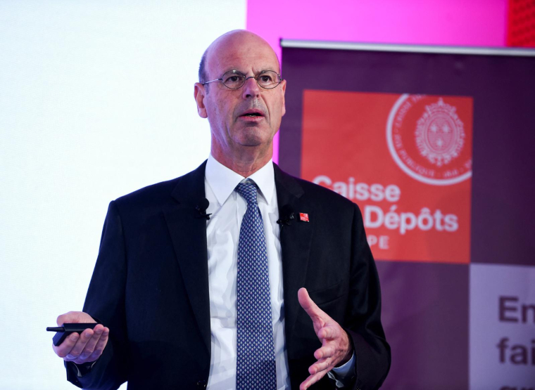 Le directeur général de la Caisse des Dépôts Éric Lombard, le 11 avril 2019. ( AFP / ERIC PIERMONT )