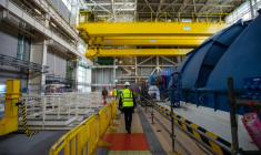 Un employé dans La centrale nucléaire de Flamanville, dans le nord-ouest de la France, le 12 juin 2022 ( AFP / Sameer Al-DOUMY )
