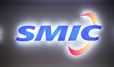Logo de Semiconductor Manufacturing International Corporation (SMIC) à l'exposition internationale des semi-conducteurs de Chine