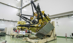 La sonde spatiale de la mission non habitée Martian Moons eXploration (MMX), dont le lancement est prévu dans les prochains mois, le 13 août 2026 au centre spatial Tanegashima de Minamitane, dans le sud de l'archipel japonais  ( AFP / Yuichi YAMAZAKI )