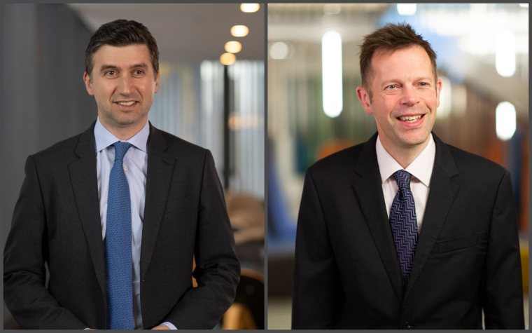 Mikhail Zverev, responsable des actions internationales et Alistair Way, responsable de la gestion actions émergentes, tous deux chez Aviva Investors. (crédit : DR)