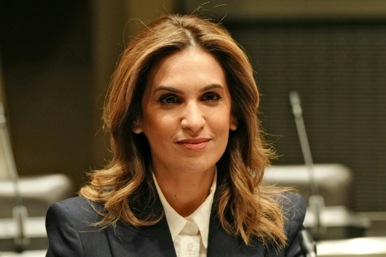 La journaliste Sonia Mabrouk, le 29 février 2024 à Paris ( AFP / Dimitar DILKOFF )