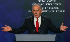 Le Premier ministre israélien Benjamin Netanyahu s'exprime lors d'une conférence de presse à Jérusalem le 21 mai 2025. ( POOL / Ronen Zvulun )