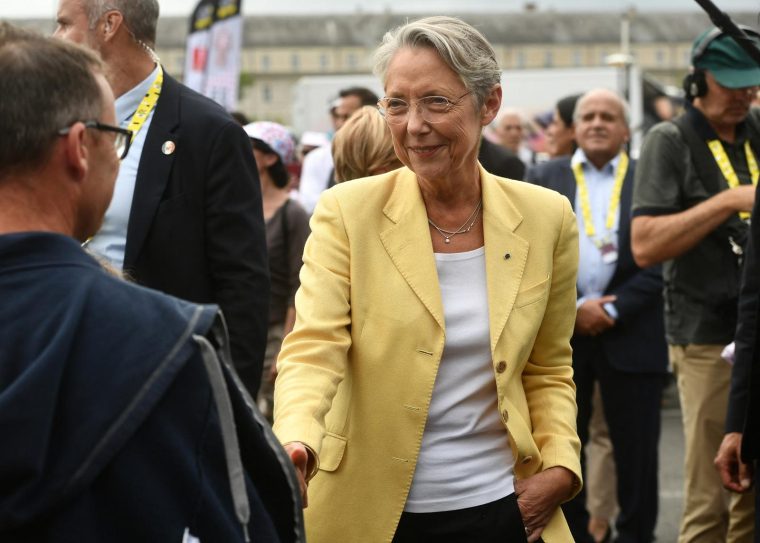 Elisabeth Borne à Pau le 30 juillet 2023. ( POOL / GAIZKA IROZ )