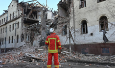 A Kharkiv, en Ukraine, le 17 janvier 2024. ( AFP / SERGEY BOBOK )