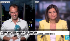 La judokate française Clarisse Agbégnénou décroche sa première médaille d'or olympique