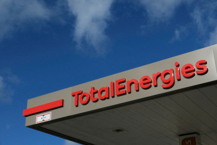Le logo de TotalEnergies à Bugnicourt, France