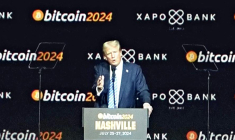 Donald Trump a martelé son soutien aux cryptos, notamment lors d'un événement organisé à Nashville l'été dernier (crédit : Yasuhiro Kobayashi / Yomiuri / The Yomiuri Shimbun via AFP)