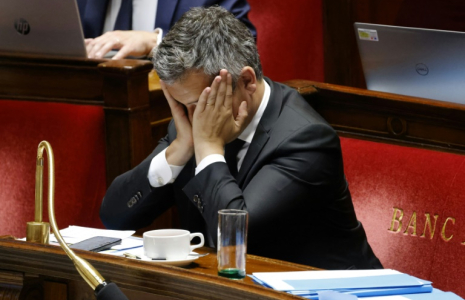 Gérald Darmanin à l'Assemblée nationale le  29 avril 2025  ( AFP / Ludovic MARIN )