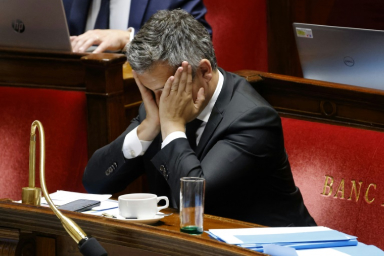 Gérald Darmanin à l'Assemblée nationale le 29 avril 2025 ( AFP / Ludovic MARIN )