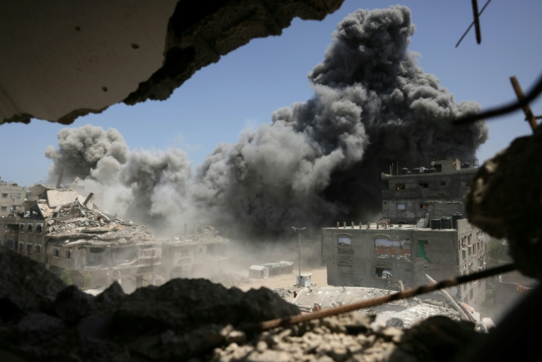 Nuage de fumée après un bombardement israélien à Jabalia, dans le nord de la bande de Gaza, le 1er juin 2025 ( AFP / BASHAR TALEB )