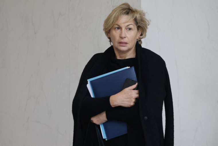 Nathalie Delattre à Paris, le 6 novembre 2024. ( AFP / LUDOVIC MARIN )
