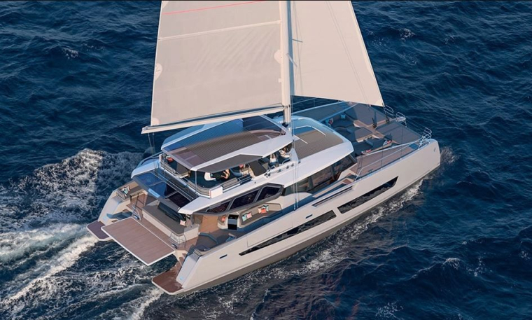 Le catamaran New 80, une des productions de Fountaine Pajot. (crédit photo : Fountaine Pajot /  )