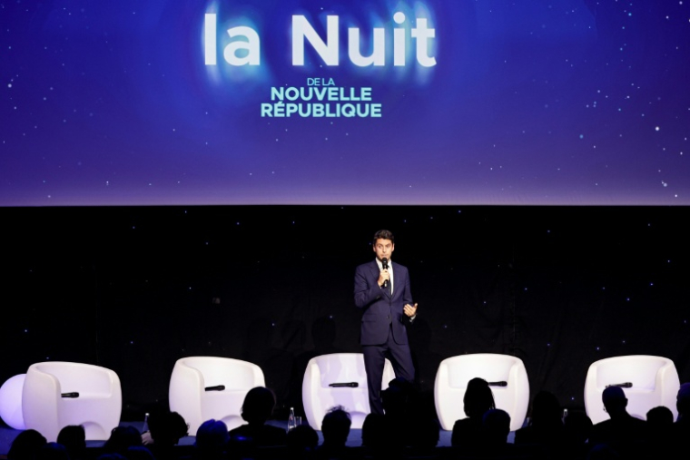 Gabriel Attal, secrétaire général de Renaissance, lors d'une réunion dans le cadre de la campagne pour l'élection présidentielle de 2027, le 27 janvier 2026 à Paris ( AFP / STEPHANE DE SAKUTIN )