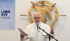 Discours du pape Léon XIV à la Maison Bakhita à Paris le 26 septembre 2026 ( POOL / Alberto PIZZOLI )