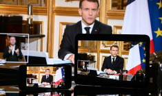 Emmanuel Macron à Mulhouse, le 3 mars 2026. ( AFP / SEBASTIEN BOZON )