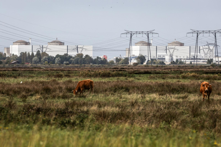 La centrale nucléaire du Blayais, à Braud-et-Saint-Louis, le 22 octobre 2023. ( AFP / THIBAUD MORITZ )