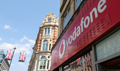 L'enseigne de Vodafone est affichée sur l'une de ses boutiques à Londres