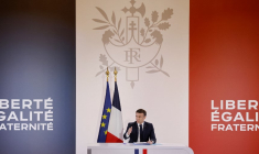 Emmanuel Macron à Paris, le 16 janvier 2024. ( AFP / LUDOVIC MARIN )