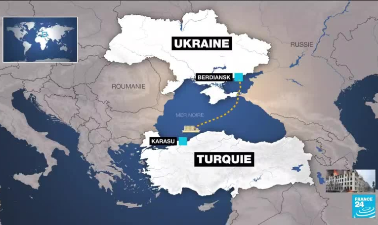 Céréales ukrainiennes: le cargo russe Zhibek Zholy en eaux russes après son passage en Turquie
