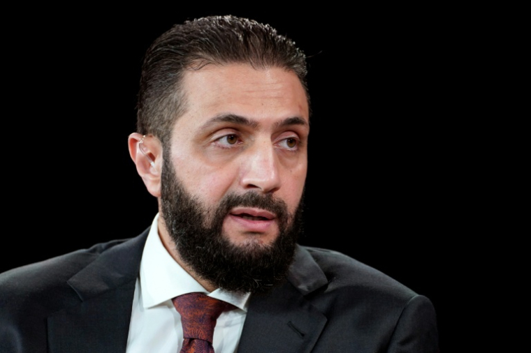 Le président intérimaire Ahmad al-Chareh s'exprime sur scène à New York, le 22 septembre 2025 ( GETTY IMAGES NORTH AMERICA / Riccardo Savi )
