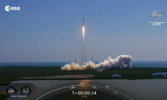 Le décollage d'une fusée Falcon 9 de Space X au Kennedy Space Center, aux États-Unis. (illustration) ( NASA/ESA / HANDOUT )