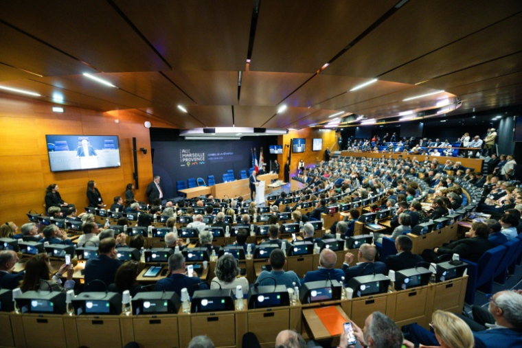 Nicolas Isnard, président de la métropole Aix-Marseille-Provence, à Marseille le 7 avril 2026 ( AFP / CLEMENT MAHOUDEAU )