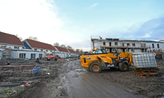 Chantier de rénovation thermique dans le quartier minier de Lens, le 16 janvier 2023 ( AFP / FRANCOIS LO PRESTI )