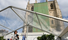 La ministre sortante de la Culture, Rachida Dati lors de la cérémonie de réouverture de la cathédrale Saints-Pierre-et-Paul de Nantes, le 27 septembre 2025 en Loire-Atlantique ( AFP / JEAN-FRANCOIS MONIER )