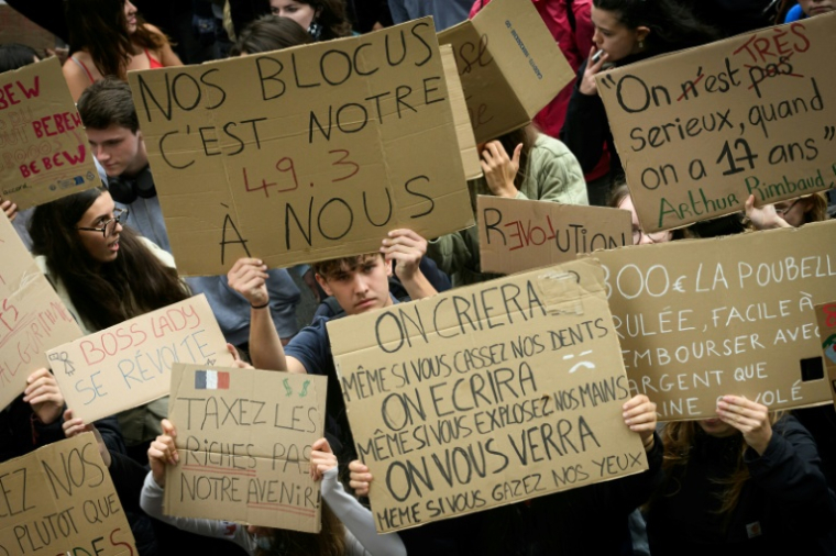 Manifestation de lycéens à Nantes, le 9 octobre 2026 ( AFP / Loic VENANCE )