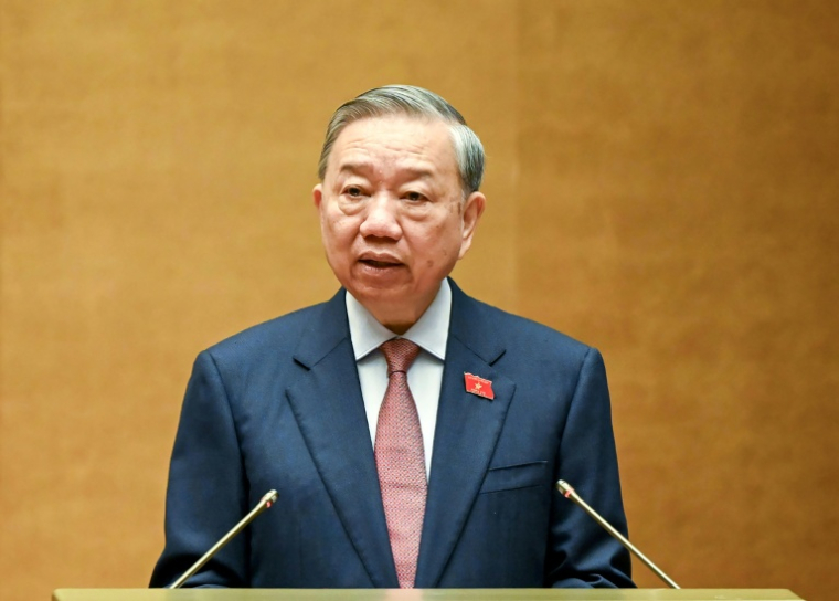 Le secrétaire général du Parti communiste vietnamien, To Lam, lors de la séance d'ouverture de l'Assemblée nationale à Hanoï, le 6 avril 2026 ( AFP / - )
