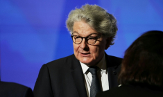 L'ancien commissaire européen Therry Breton à Paris, le 25 avril 2024 ( POOL / Christophe PETIT TESSON )