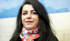 L'autrice franco-iranienne Marjane Satrapi à Paris le 12 mars 2024 ( AFP / BERTRAND GUAY )
