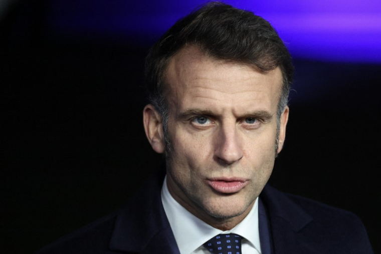 Emmanuel Macron à Rijkhoven, en Belgique, le 12 février 2026. ( AFP / LUDOVIC MARIN )